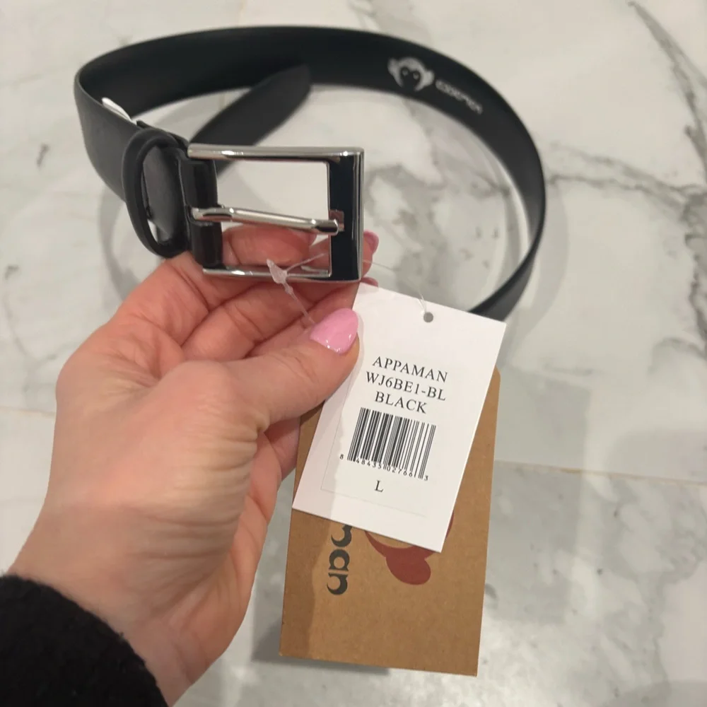 Appaman Black Leather Boys Belt Size L NWT